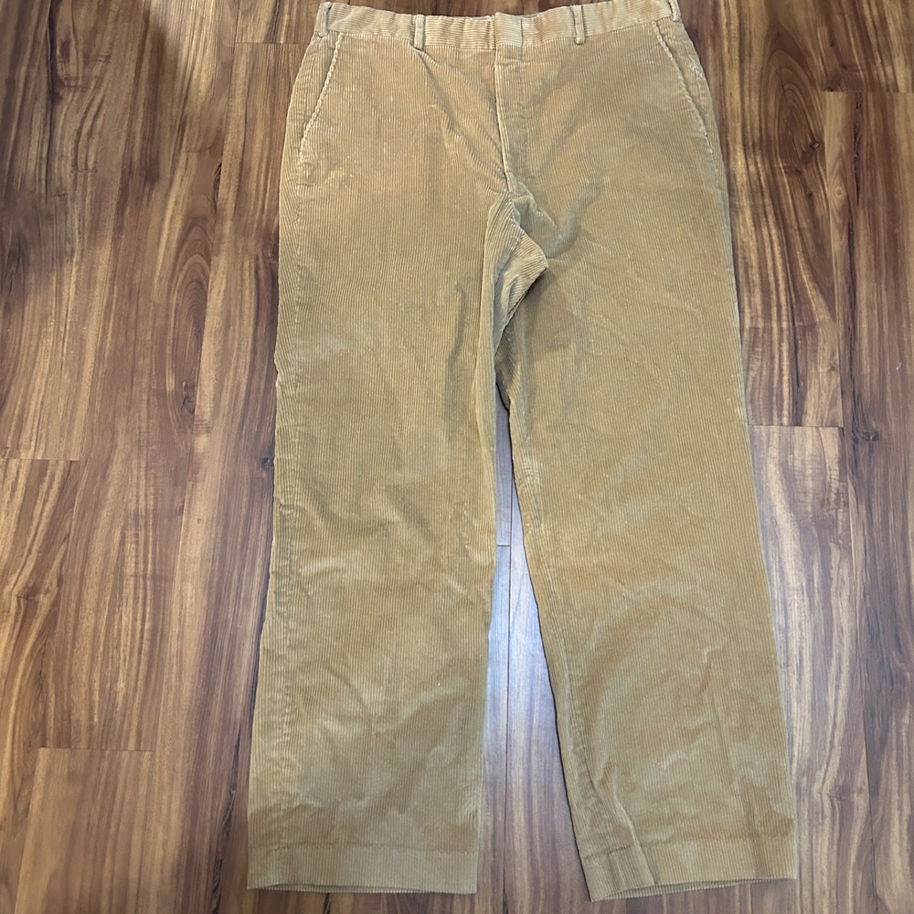Vintage Nordstrom Mens Corduroy Pants 36x29 Tan Wide Wale Made in USA 80s